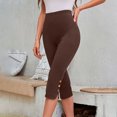 thumbnail image 4 of Leggings Capri para Mujeres Yoga Capri Medias de Cintura Alta Color Sólido, Coincidencia Slim Ajuste Gimnasio Y Pantalones de Yoga, 4 of 9