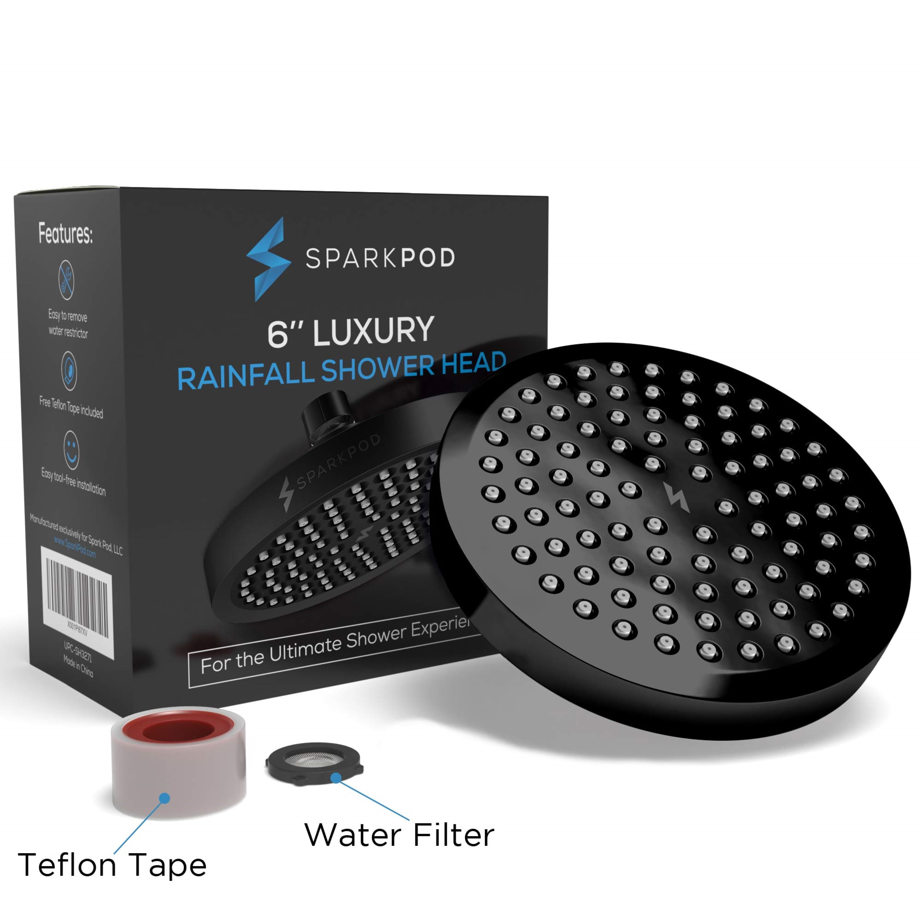 SparkPod Shower Head High Pressure Rain Luxury Modern Look