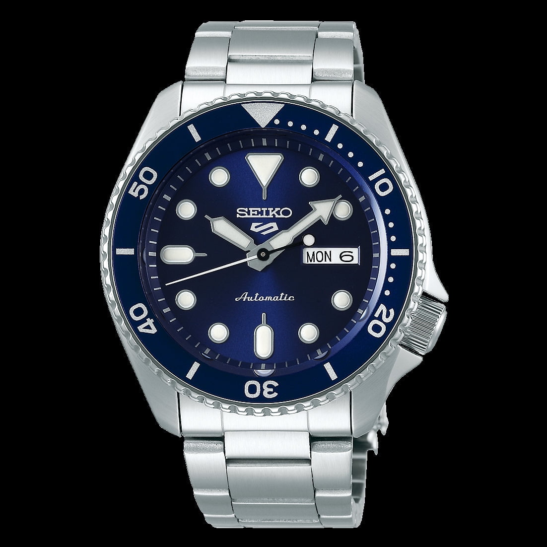 Seiko men's silvertone stainless steel automatic watch online