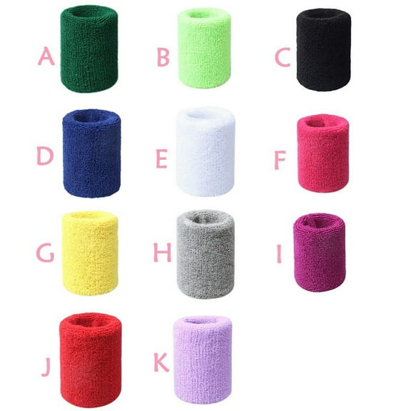 Floleo Cotton Sports Sweat Wristbands Wrist Bands Sweatbands Sweat Band For Sport Tennis Football Basketball Running