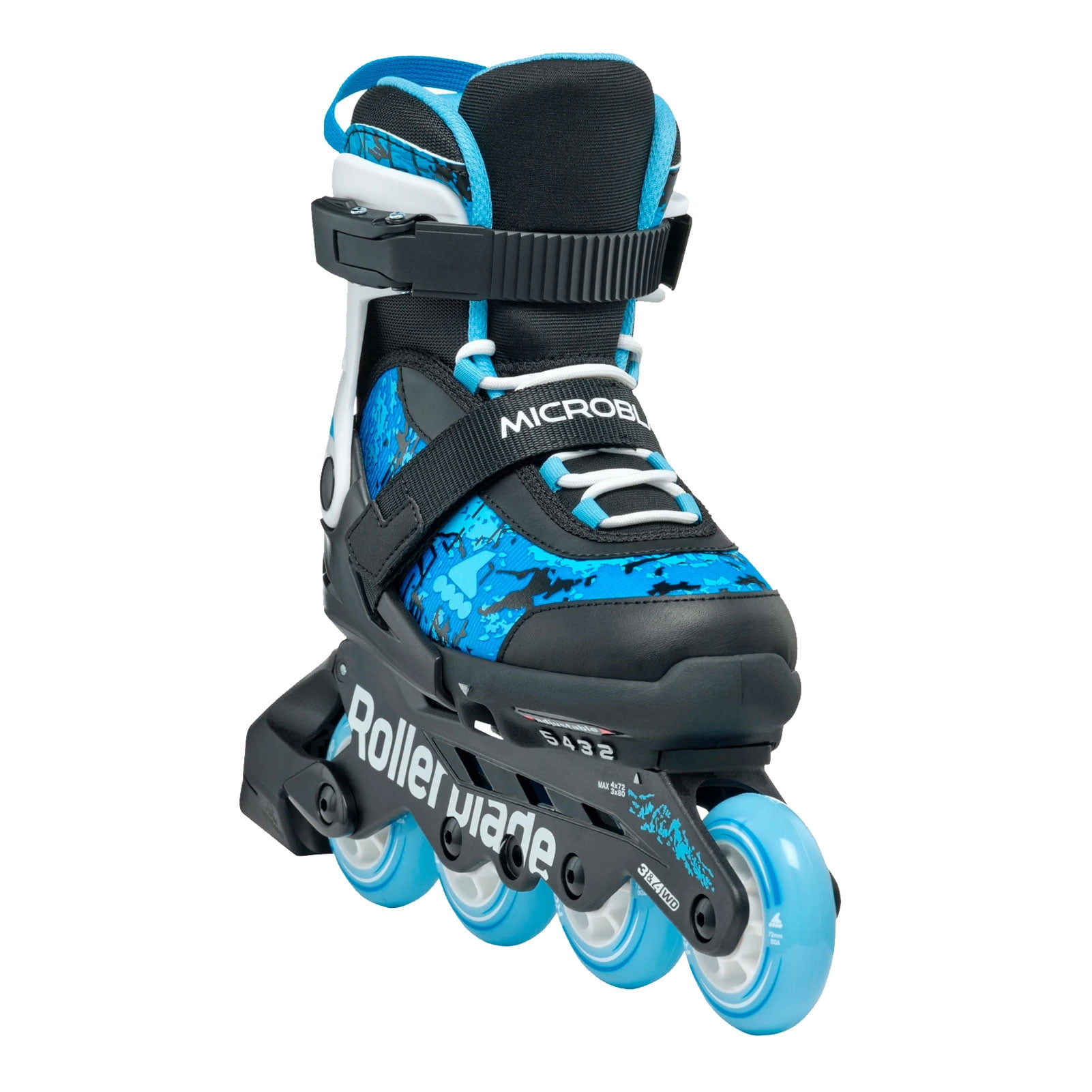 ROLLERBLADE Kids' Microblade SL Black/Sky Blue Skates, Size: 2-5 (86B0751540NF02-2-5)