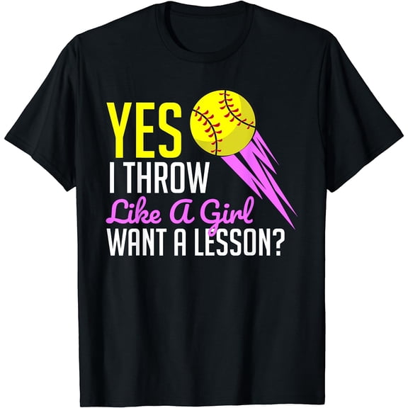 Funny Softball Game Player Sports Lover Gift For Women Girls T-Shirt