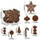 thumbnail image 2 of Juego de 24 bolas navideñas flocadas con formas irregulares y estrella para la punta del árbol. Adornos navideños para exteriores. Decoración navideña., 2 of 6
