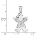 thumbnail image 3 of 14k White Gold The Kids Small Girl with Bow on Left AA Diamond Joy Charm XK433AA, 3 of 3