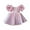 Pink, variant on Penkiiy Toddler Girls Solid Color Retro 3D Flowers Short Sleeve Birthday Party Gown Kids Dresses Tutu Dresses for Toddler Girls 1-2 Years Purple On Sale