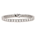 thumbnail image 3 of Primal Silver Sterling Silver Rhodium-plated Cubic Zirconia 7-inch Bracelet, 3 of 5