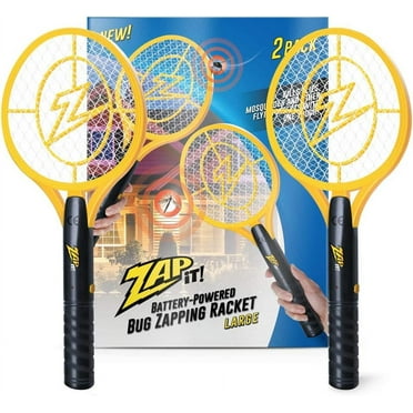 Zap It Bug Zapper Battery Powered (2xAA Included) Racket, 3,500 Volt, Large, 2 Pack (Yellow)