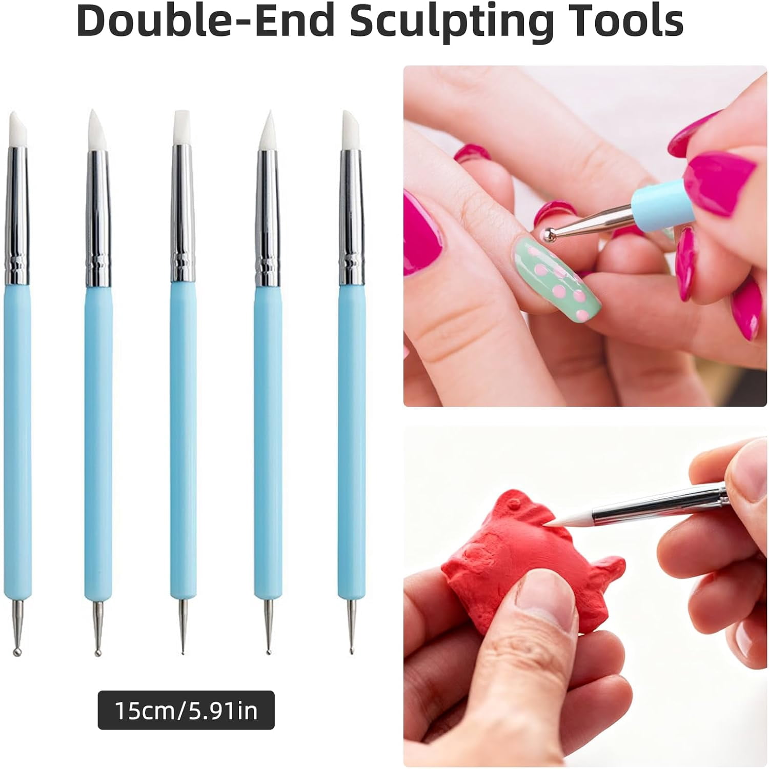 Clay Sculpting Tools Kit, 35 PCS Air Dry Clay Tool, Polymer Clay Tools, Portable Clay Pottery Supplies for Adults, Pottery Craft, Dotting, Carving, Molding, Modeling, Drawing, Shaping