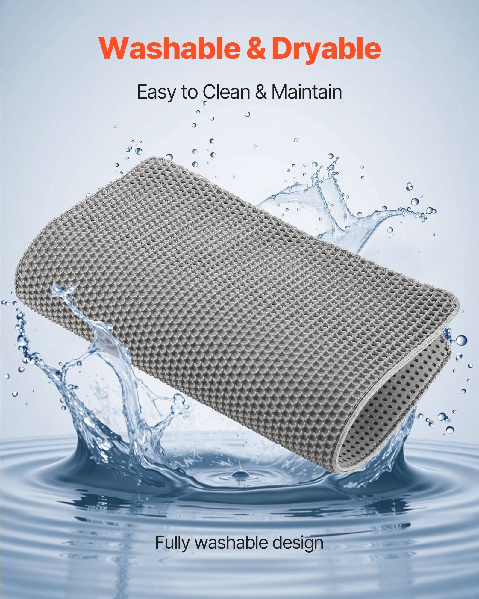Honeycomb Litter Trapper Mat, 30" x 24", Double Layer Design for Trapping Cat Litter, Waterproof and Non-Slip Base