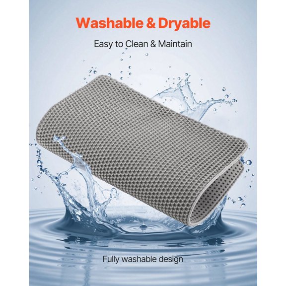 Urine-Proof Litter Mat for Cats, 30x24 Inch Double Layer Honeycomb, Traps Mess from Paws, Non-Slip Bottom for Hard Floors