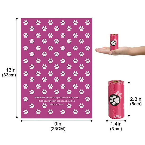 Dog Poop Waste Bags Eco Friendly Disposable Strong Durable Large Capability Easy Tear for Outdoor WalkingPurple Bone Pattern Walmart