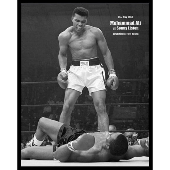 Muhammad Ali vs. Sonny Liston - Portrait Laminated & Framed Poster (16 x 20)