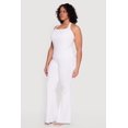 thumbnail image 2 of Women's Plus Size Drawstring Fold Over Waist Flare Leg Pants, 2 of 4