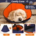 thumbnail image 2 of Adjustable Dog Recovery Collar for Dogs After Surgery, Soft and Comfortable Dog Cone Alternative, Suitable for Small, Medium, and Large Dogs, Prevents Licking, Orange, Large Size, 2 of 4