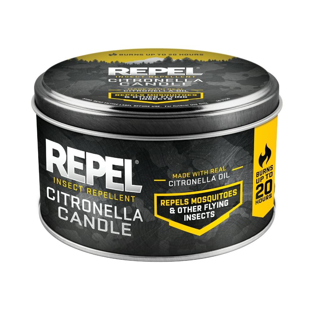 Repel Insect Repellent Citronella Candle, Silver, 10oz