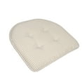 thumbnail image 2 of Pinstripe U Shaped Memory Foam Chair Pad Taupe 12 Pack, 2 of 3