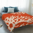 thumbnail image 4 of Coral Orange Blanket Soft Cozy Warm Throw Blanket for Couch, Plush Fuzzy Flannel Fleece Blankets for Sofa, Coastal White Ocean Marine Nautical Beach Bed Blankets Lightweight Gifts for Women, 30"x40", 4 of 9