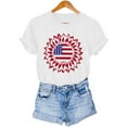 thumbnail image 2 of Womens Graphic T Shirts Womens American Flag Shirts Cute Printed 4th of July T-Shirt Patriotic Graphic Tees Independence Day Crew Neck Short Sleeve Summer Tops New White S, 2 of 7