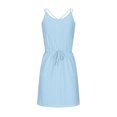 thumbnail image 4 of AherBiu Robes pour Femmes Sans Manches Broderie Anglaise Robe Mini Décontractée Bretelles Spaghetti Col Rond Lacée Robe Courte, 4 of 7