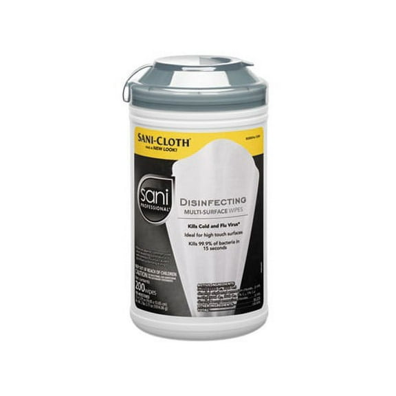 Disinfecting Multi-Surface Wipes 7 1/2 x 5 3/8, 200/Canister
