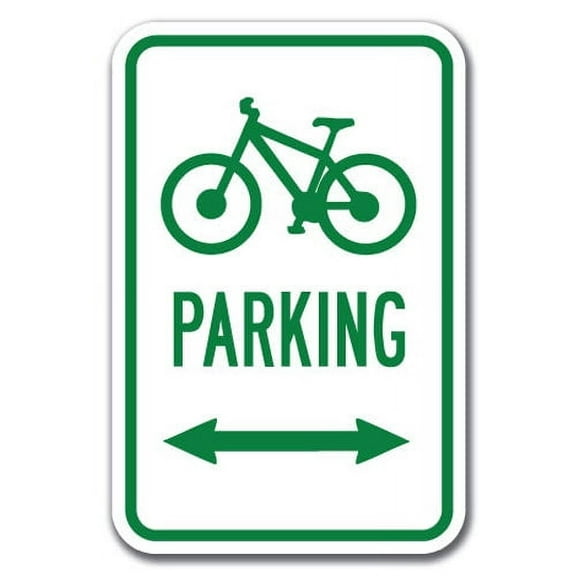 Bicycle Parking with double arrow with Symbol Sign 12" x 18" Heavy Gauge Aluminum Signs