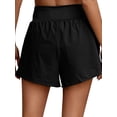 thumbnail image 2 of Hanerdun Women Sports Shorts Female Casual High Waist Bottom Running Shorts Black M, 2 of 5