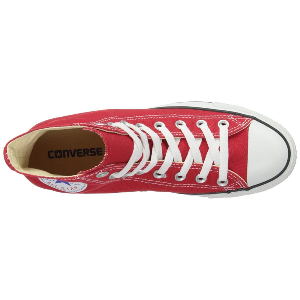 Red leather converse high tops sales