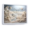 thumbnail image 3 of Designart "Abstract Winter Wonderland Snowy Mountain Peaks II" Oversized Landscapes Framed Wall Art - Modern White Abstract Landscapes Living Room Framed Canvas Art, 3 of 7