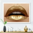 thumbnail image 3 of Designart 'Close Up of Woman Plump Lips With Golden Lipstick' Modern Framed Art Print, 3 of 4