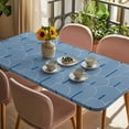 thumbnail image 3 of Navy Blue Ombre Table Cloths for 3 Foot Rectangle Tables, Farmhouse Stripes Modern Abstract Art Patio Waterproof Elastic Fitted Tablecloths, Washable Rectangular Table Cover for Camping, 3 of 8