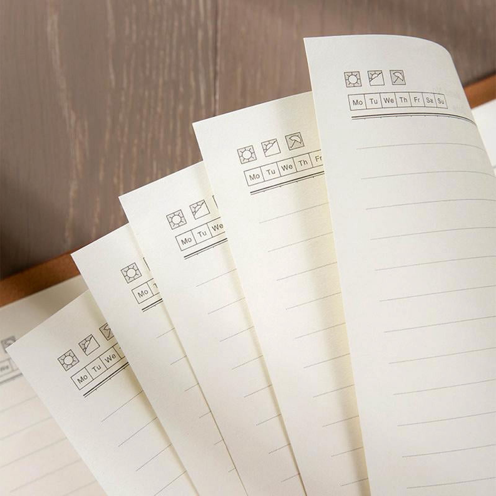 Sorrowso Practical 6 Ring Binder Planner Notebook A5 Refillable Loose Leaf Round Ring Journal Notepad with 100 Sheets Lined Paper