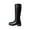 Black, variant on Bkhluea Women's Knee High Riding Boots Comfortable Low Chunky Heel Side Zipper Round Toe Casual Classic Ranching