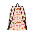 thumbnail image 2 of Lsque Cherries And Bows Pattern Canvas Daypack, Durable Backpack, High-quality Versatile Backpack,Vintage Compact Backpack-Medium, 2 of 6