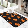 thumbnail image 2 of Fast Dry Kitchen Counter Mat Halloween Pumpkin Ghost Diatom Ooze Coffee Dish Mat High Absorbency 19.5x12in, 2 of 7