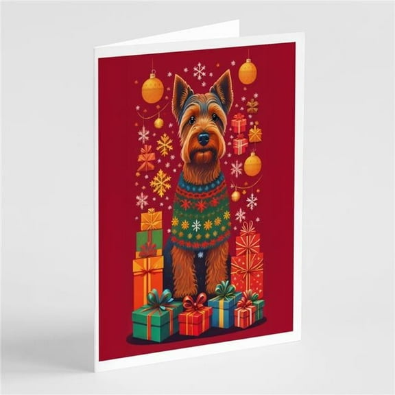 Welsh Terrier Holiday Christmas Greeting Cards Pack of 8 7 in x 5 in