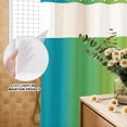 thumbnail image 3 of No Hook Shower Curtain, Blue Green Ombre Shower Curtains for Bathroom with See Through Top Window, Vertical Striped Abstract Art Waterproof & Washable Bath Curtain Long 72"x78", 3 of 9
