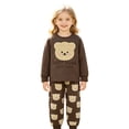 thumbnail image 6 of NIEWTR Toddler Outfits Girls Girls 2Pcs Pajamas Set with Full Length Pants Soft Loungewear Print Pullover Top & Elastic Waist Pants for 2T-5T Daily Sleep Clothes(A-Brown,2-3 Years), 6 of 9