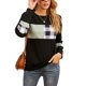 thumbnail image 1 of Women Long Sleeved T Shirt Crew Neck Plaid Patchwork Tight Cuffs Loose Pullover Shirt Sweatshirt for Party Work Travel White Plaid XL, 1 of 8