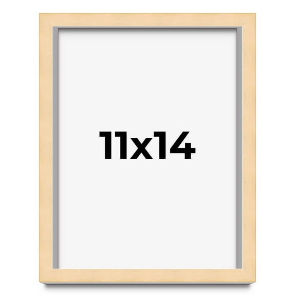 11x14 Frame Beige Real Wood Picture Frame Width 0.75 inches | Interior Frame Depth 0.5 inches |