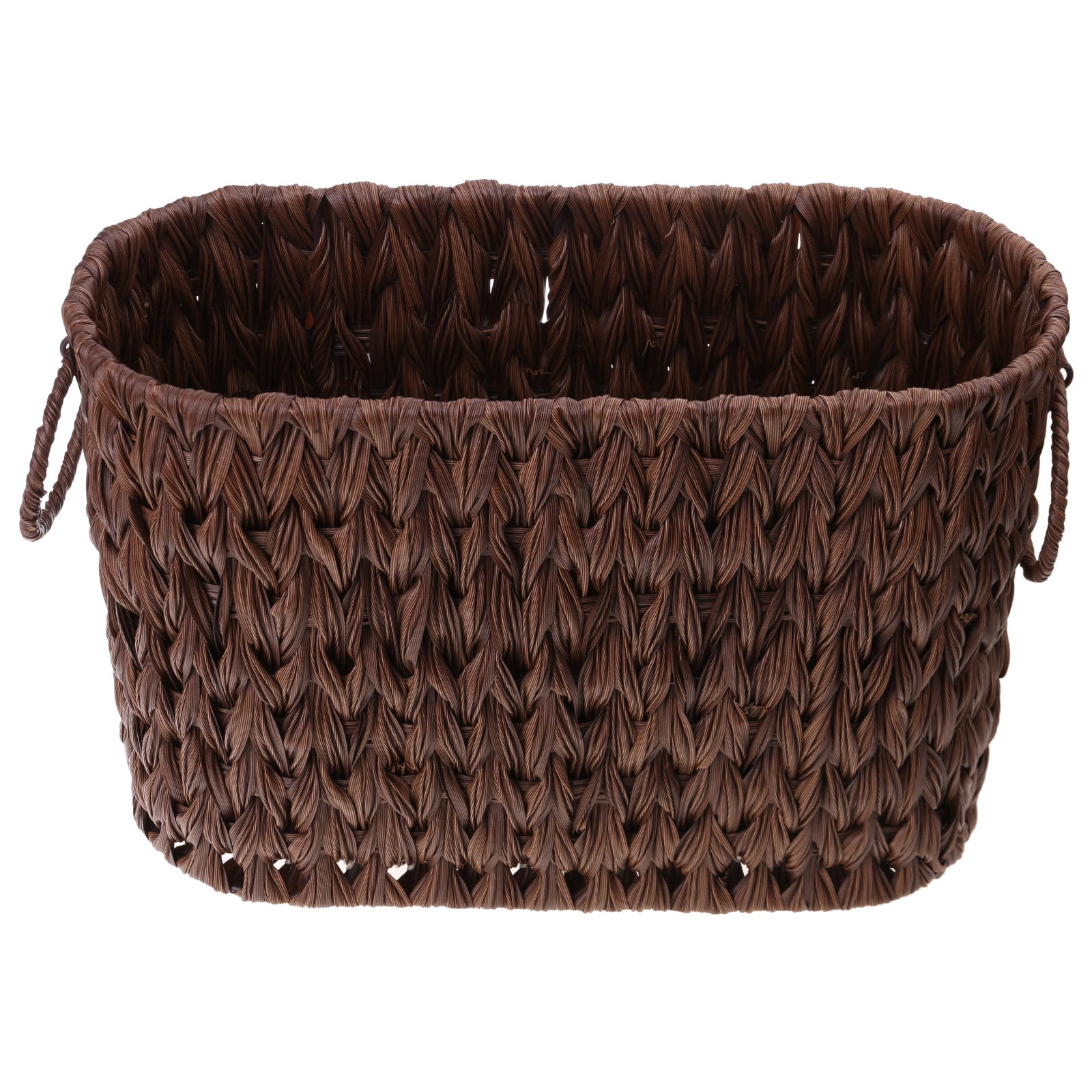Elegant Wicker Toilet Paper Storage Basket with Lid Narrow Bathroom Organizers for 6 to 9 Rollsl Portable for Closet