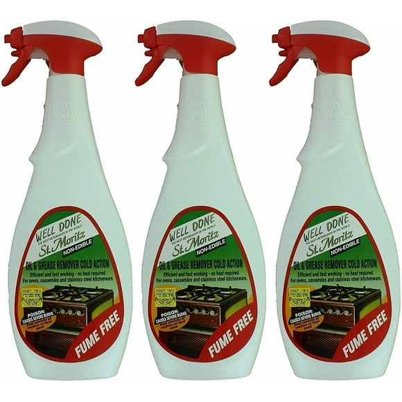 Well Done St. Moritz Oil & Grease Remover Cold Action Kosher For Passover 27 Oz Pack of 3