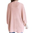 thumbnail image 5 of Minnieouse Suéter abierto frontal para mujer, cárdigan de punto suelto de poliéster, manga 3/4, ropa informal de primavera y otoño, blanco, L Prendas para la parte del cuerpo Rosado SG Minnieouse AP003557-09, 5 of 5
