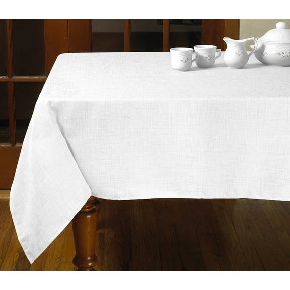 Euro Linen Vintage Design Tablecloth - 60" x 95" - In White