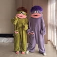 thumbnail image 7 of Cursed Comfort Onesie, Silly Onesie Funny Frog Onesie Oversized Plush Fleece Hooded One Piece Pajamas, Big Mouth Onsie, Cozy Home Loungewear, 7 of 7