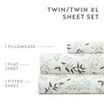 thumbnail image 5 of Delicate Blossoms Bed Sheets Set - Breathable and Ultra-Soft Tossed Foliage Eucalyptus for Queen Size Bedding by Comfort Canopy, 5 of 11