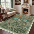 thumbnail image 4 of Garvee 5'x7' Modern Retro Floral Area Rug Washable Printed Carpet, Non Slip Low Pile Indoor Rug for Living Room Bedroom Dining Room, Green, 4 of 10