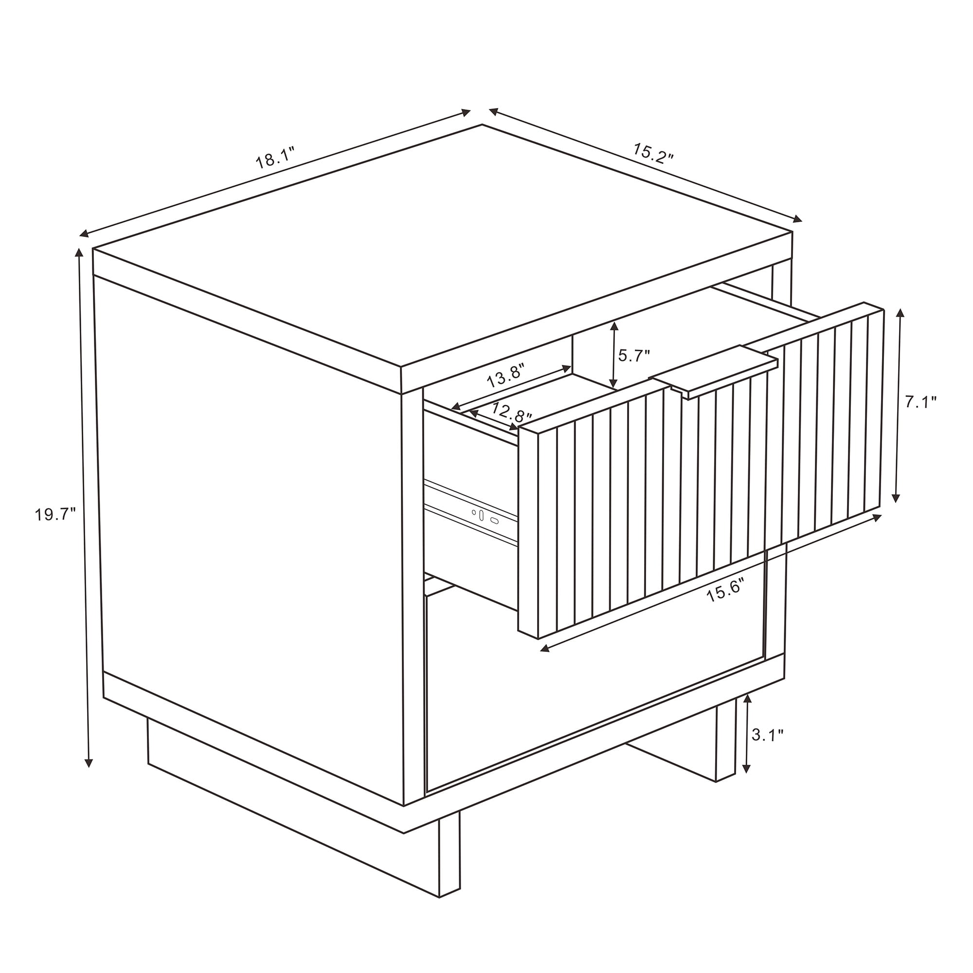 Nightstand Charcoal Gray