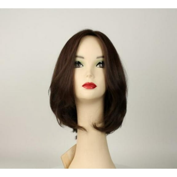 European Human Hair Freeda Wig Liberty Brown With Red Highlights Skin Top Size M