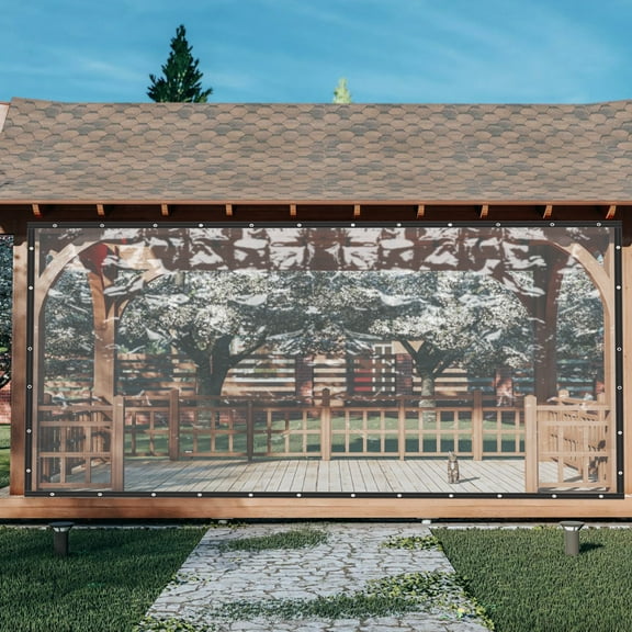 PVC Outdoor Curtains, Waterproof and Tear-Resistant, Clear Design for Outdoor Spaces