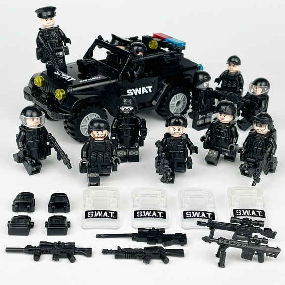 SWAT Team Special Forces 12 Custom Minifigures   Jeep - E3
